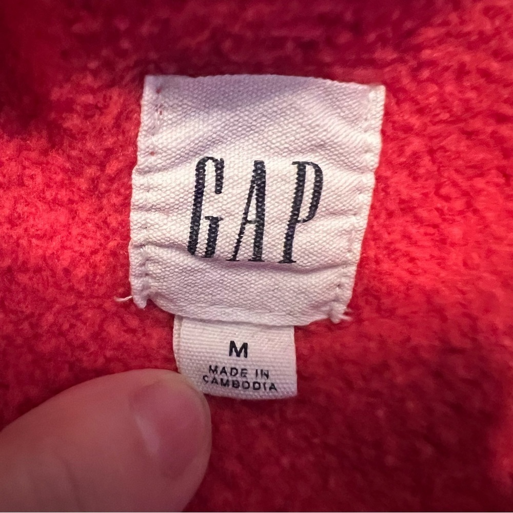 GAP Hoodie Men’s M Weathered Red Sweatshirt Fleece Pullover - Casual Cozy Soft - Picture 4 of 7